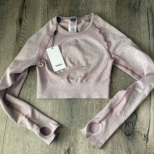 Gymshark Blush Pink Long Sleeve Crop Top